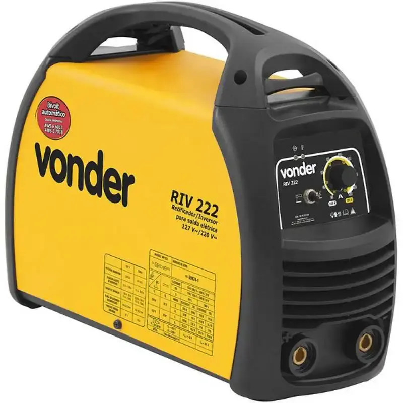 Máquina de solda inversora RIV 222 bivolt + 2 esquadros magnéticos 10 KG Vonder — fotografia 3