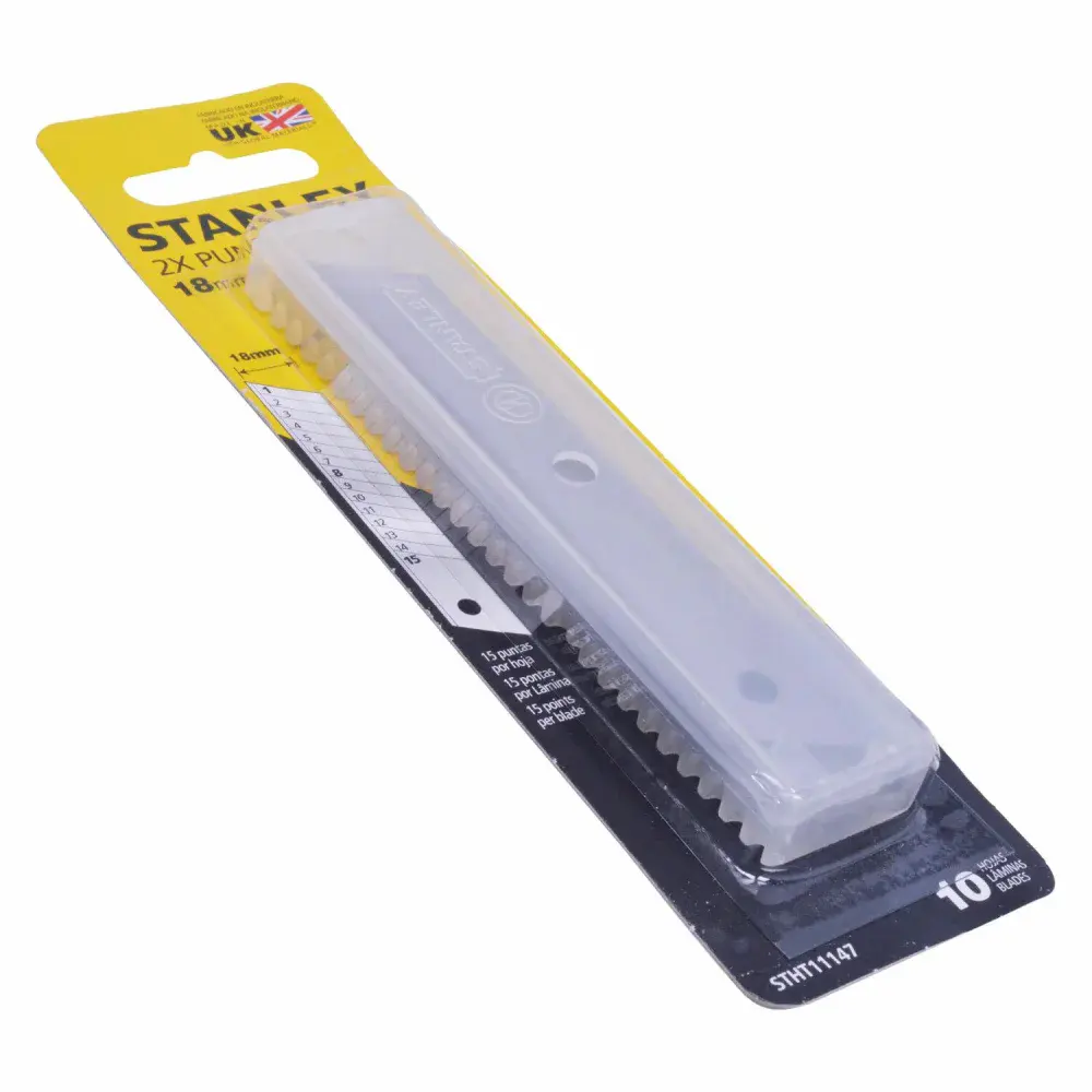Jogo de lâminas para estilete 10 pçs retrátil 18MM Stanley — fotografia 3