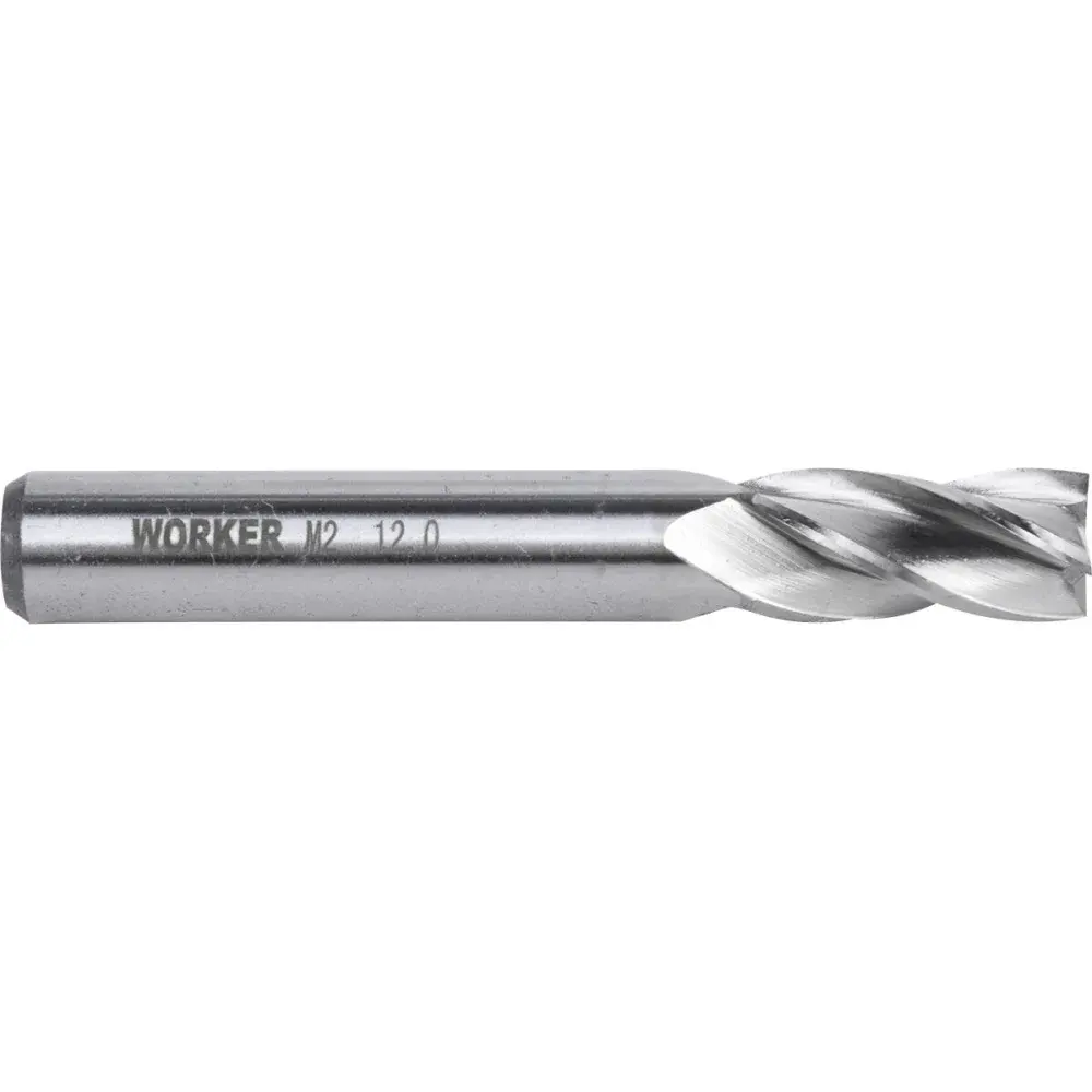 Fresa de topo reto aço rápido 12MM haste 12MM Worker