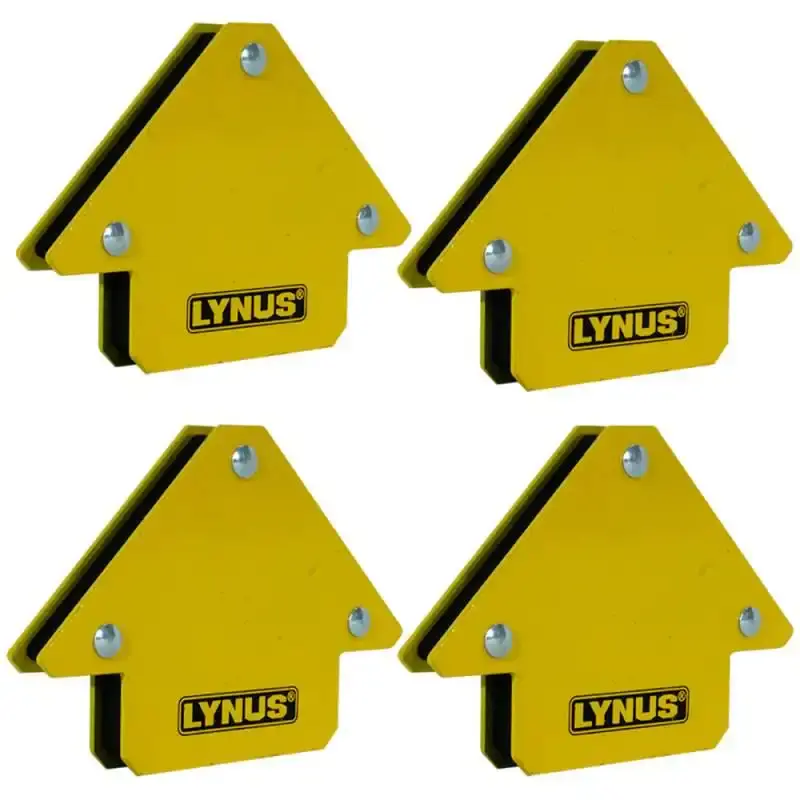Esquadro magnético hezagonal para soldador 12 KG EML-12 kit com 4 peças Lynus — fotografia de referência