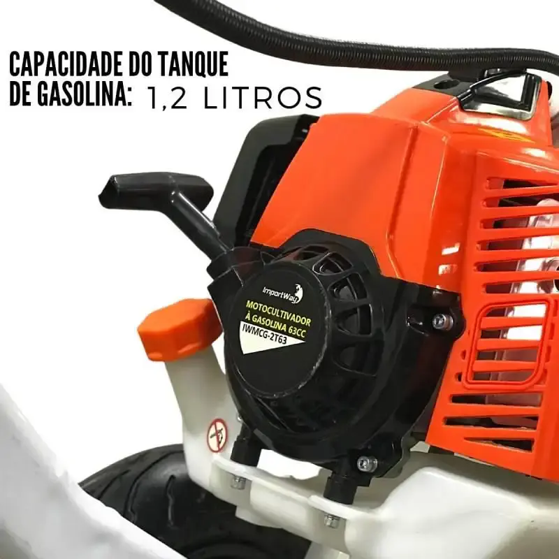 Motocultivador gasolina 3,0 HP 2T 63 CC 4 funções IWMCG2T63 ImportWay — fotografia 4