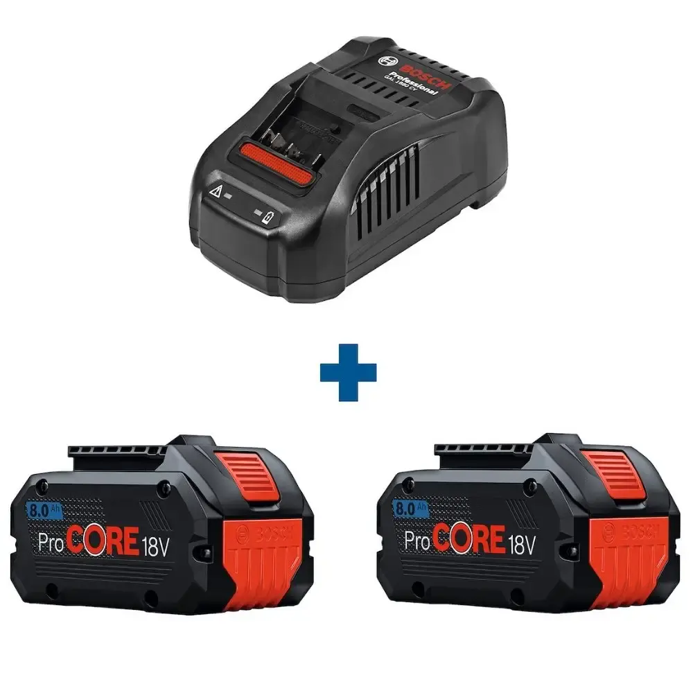 Kit de 2 baterias 8,0AH 18V procore e carregador gal 1880CV 220V Bosch — fotografia de referência
