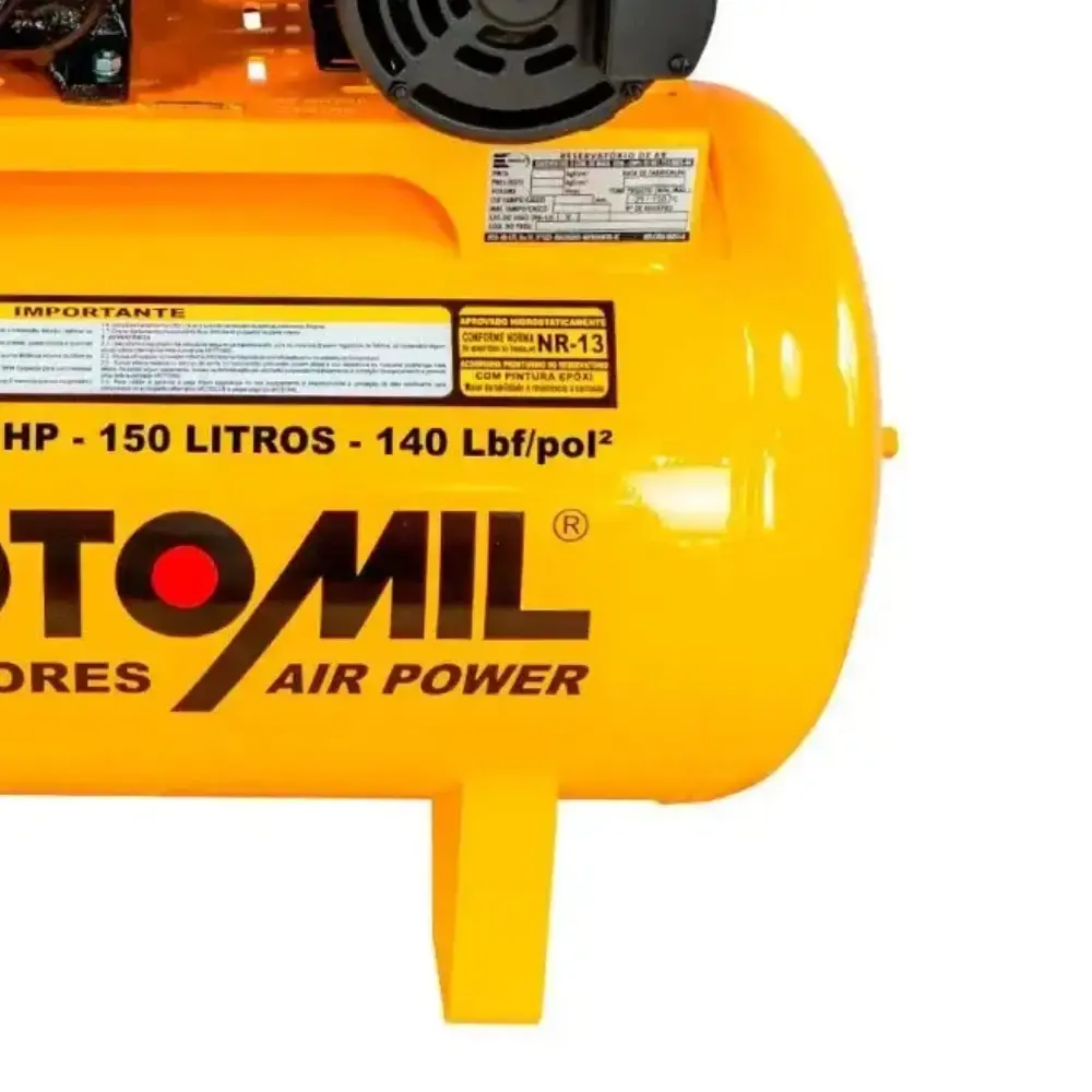 Compressor de ar 15 pés 3HP 150 litros air power CMV-15PL/150 MotoMil — fotografia 3