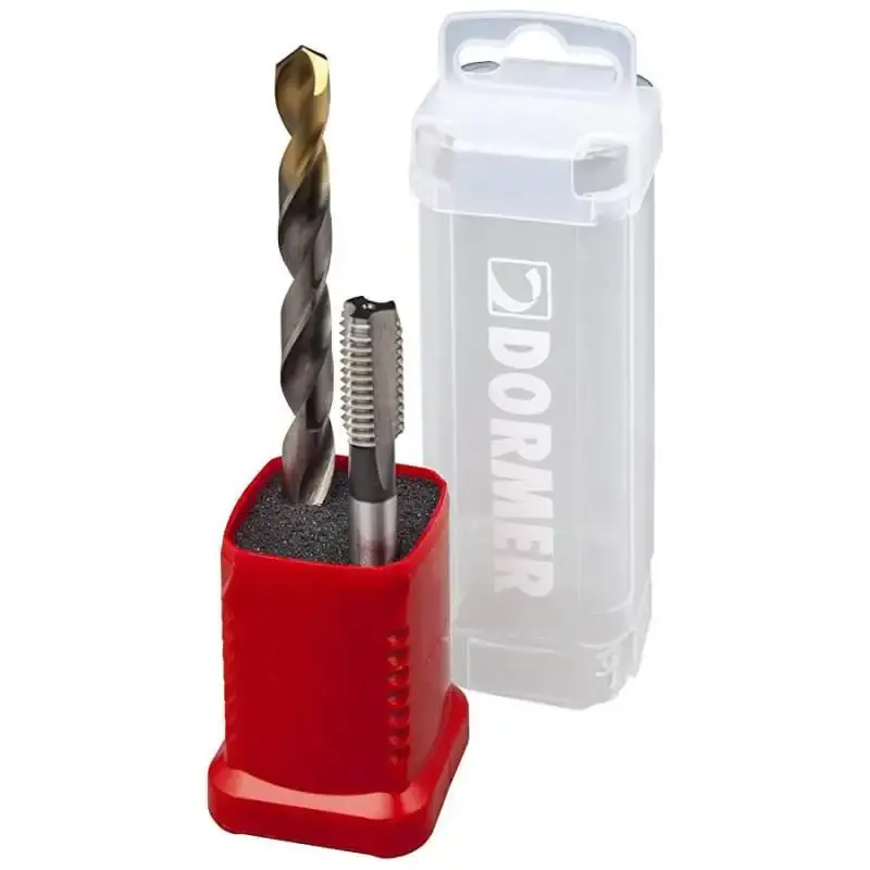 Kit duo pack macho manual E500 M5 e broca tin 4.2 MM HSS A002 Dormer — fotografia de referência