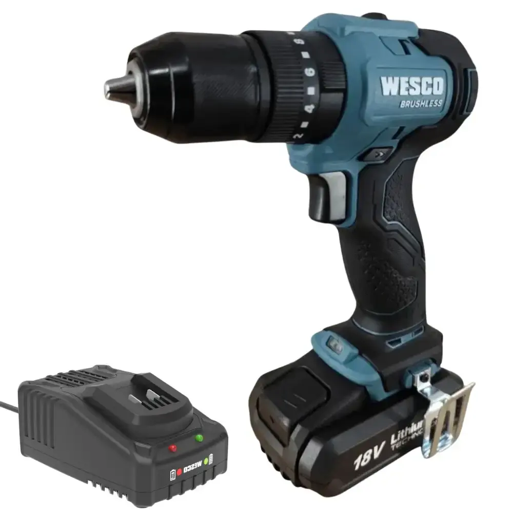 Parafusadeira furadeira 1/2POL 50NM impacto com bateria 18V e carregador Wesco