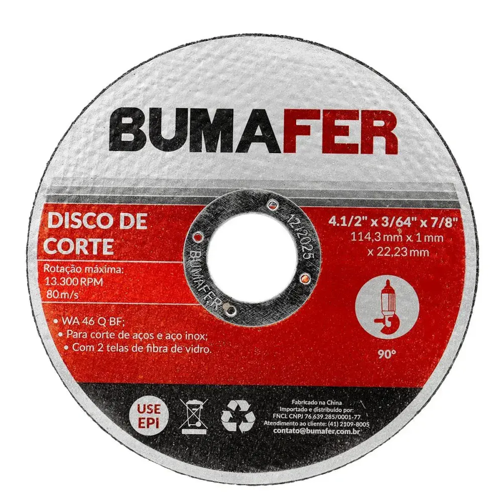 Disco de corte inox wa 46 q bf 4.1/2 x 1MM Bumafer — fotografia 7