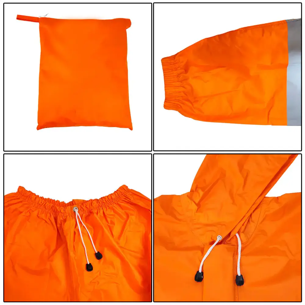 Conjunto impermeável laranja refletivo alta visibilidade Evald GG — fotografia 4