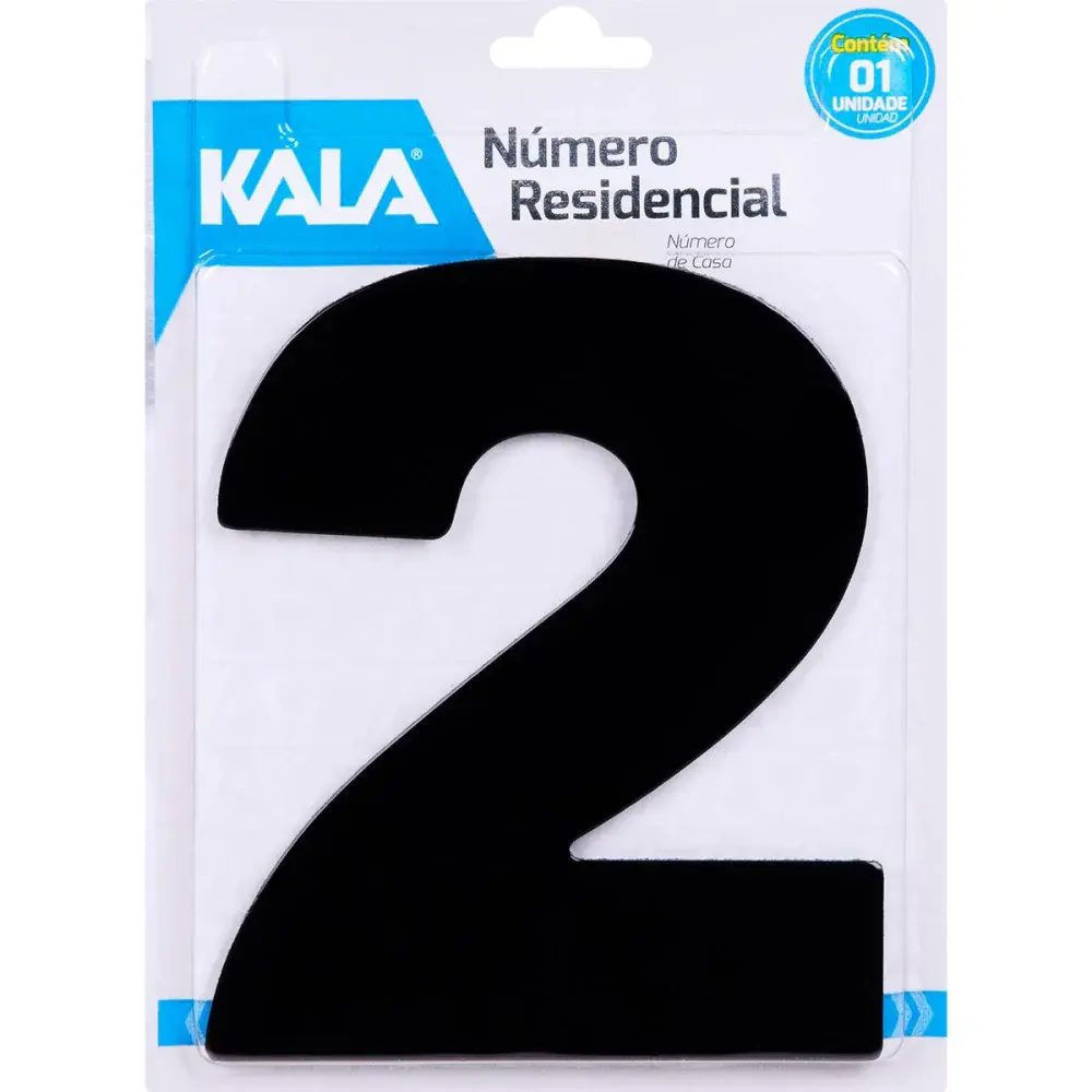 Número residencial N°2 preto 18,5CM Kala — fotografia de referência