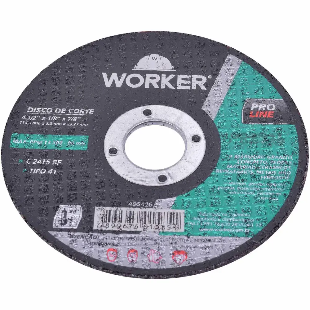 Disco corte 4.1/2 x 1/8 x 7/8 Worker — fotografia 7