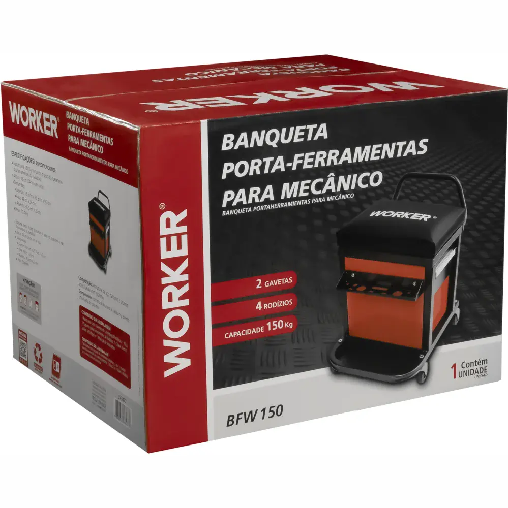 Banqueta porta-ferramentas para mecânico bfw 150 Worker — fotografia 8