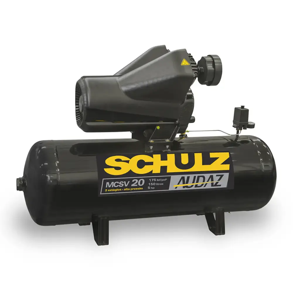 Compressor de ar 5,0 HP 20 pés 150 litros trifásico audaz mcsv 20/150 Schulz — fotografia de referência