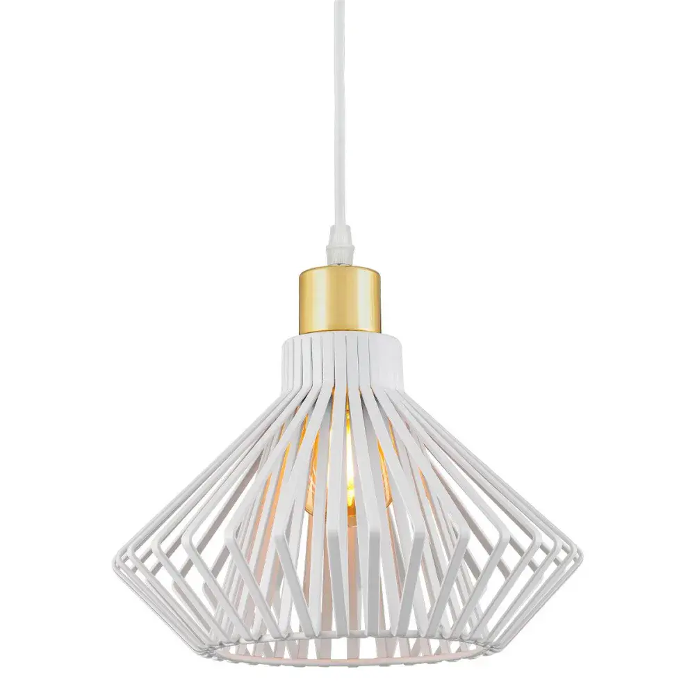 Luminária pendente natexi branco e dourado Kala — fotografia de referência