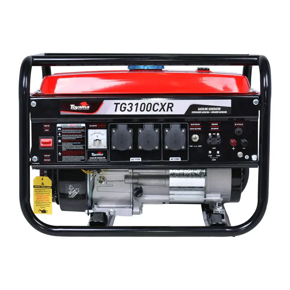 Gerador de energia a gasolina 3,1 kva bivolt partida manual TG3200CXR Toyama com parafusadeira furadeira 12V bivolt evald — fotografia 3