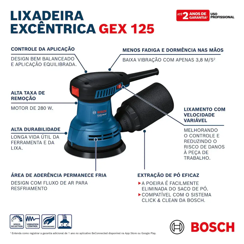 Lixadeira roto orbital GEX125 127V Bosch — fotografia 7