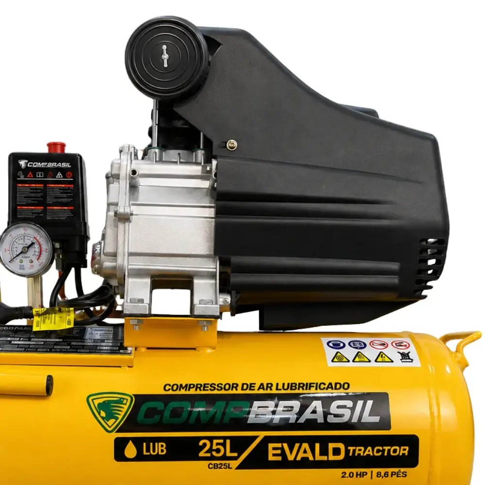 Compressor port. LUB 8,6 PES 2,0HP 25L evald tractor Compbrasil 110 V — fotografia 4