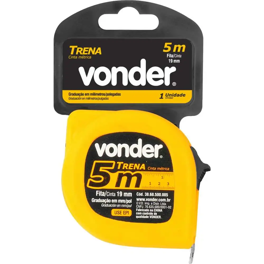 Trena de Aço 5m x 19mm com Trava VONDER — fotografia de referência