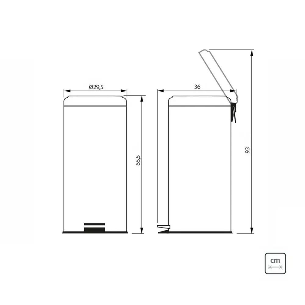 Lixeira com pedal em aço inox polido e balde interno 30 l Tramontina — fotografia 4