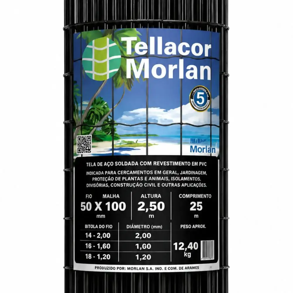 Tela Multiuso Revestida PVC Tellacor 1,5 x 25M Preta MORLAN — fotografia 5