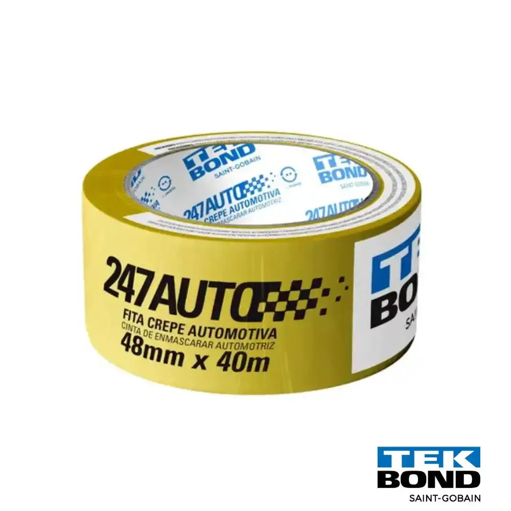 Fita Crepe 48 MM x 40 Metros Automotiva Amarela TEKBOND TEK Bond — fotografia 4