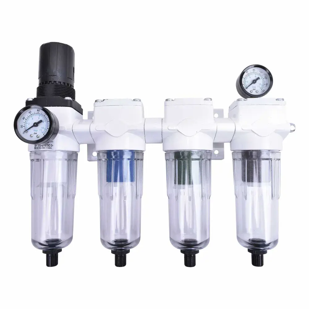 Filtro regulador de ar odontológico quadruplo médio 1/2 CJ042-M Pressure — fotografia de referência