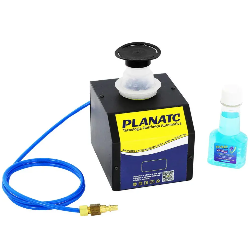 Máquina de limpeza de ar condicionado automotivo com frasco Planatc — fotografia de referência