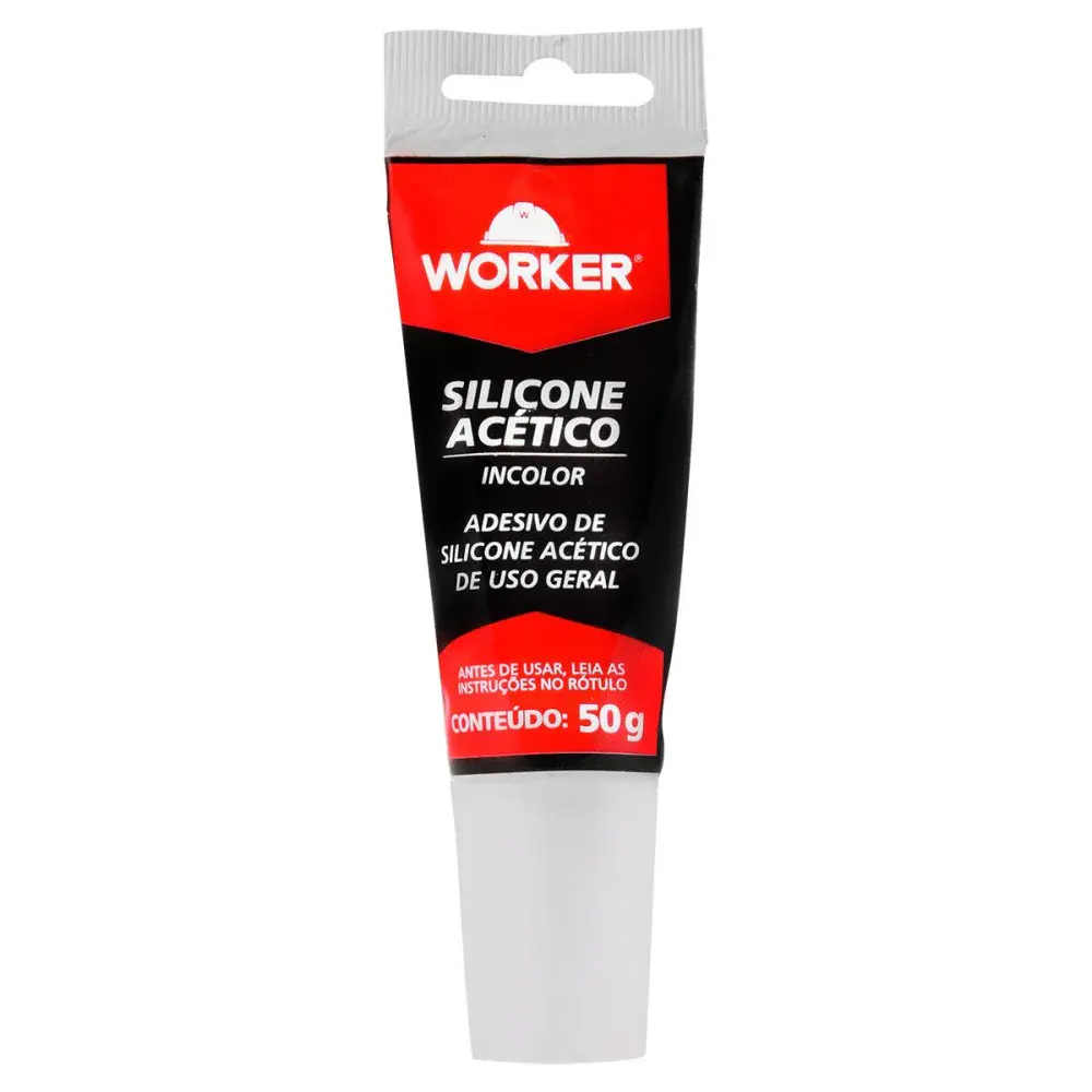 Adesivo de silicone acético incolor para uso geral 50G Worker