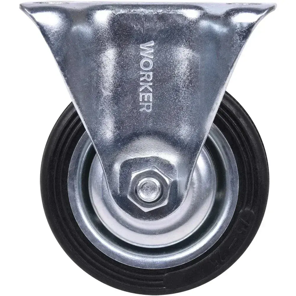 Rodízio de borracha 8 200MM fixo preto Worker — fotografia 6