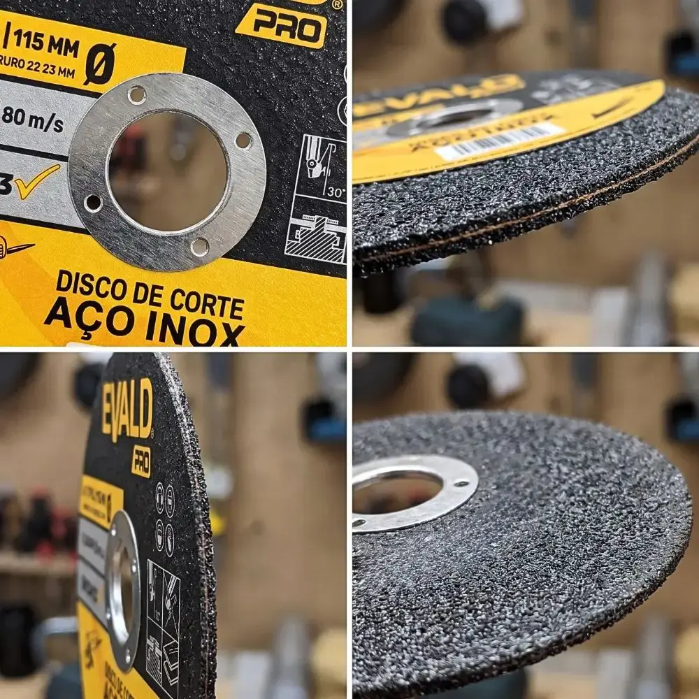 Disco de Corte 100 Unidades Inox 4.1/2 POL x 1,0 MM 13.200 RPM EVALD PRO — fotografia 5