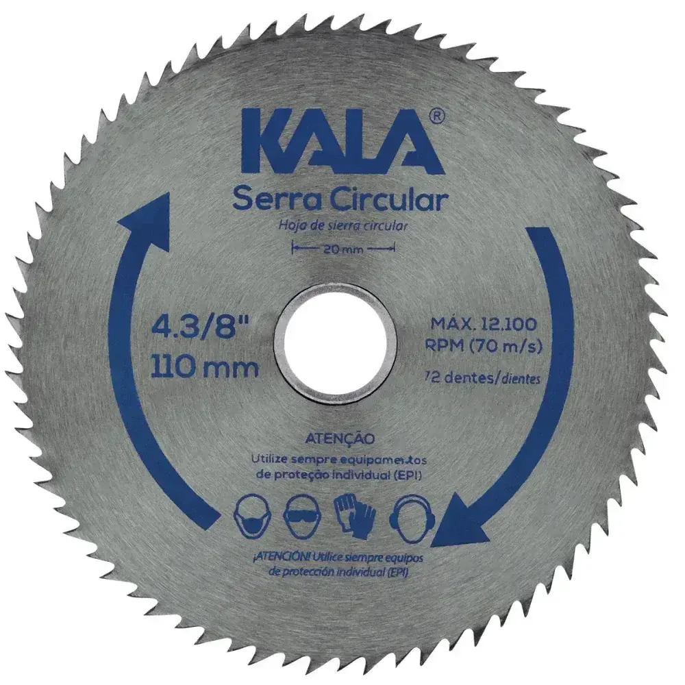 Serra circular para madeira 110MM x 20MM com 72 dentes Kala — fotografia 3