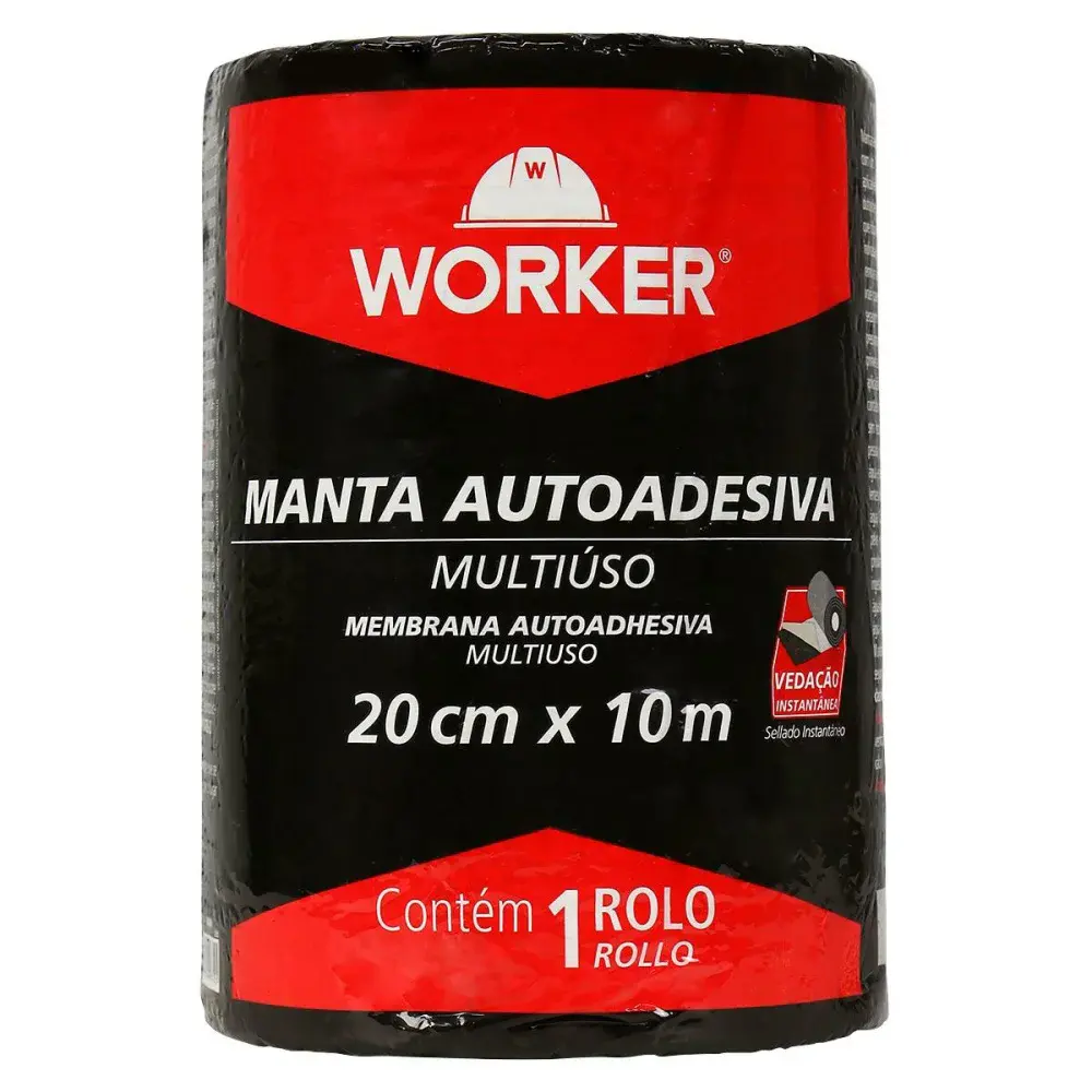 Fita manta asfáltica autoadesiva alumínio 20CM x 10M Worker — fotografia 3