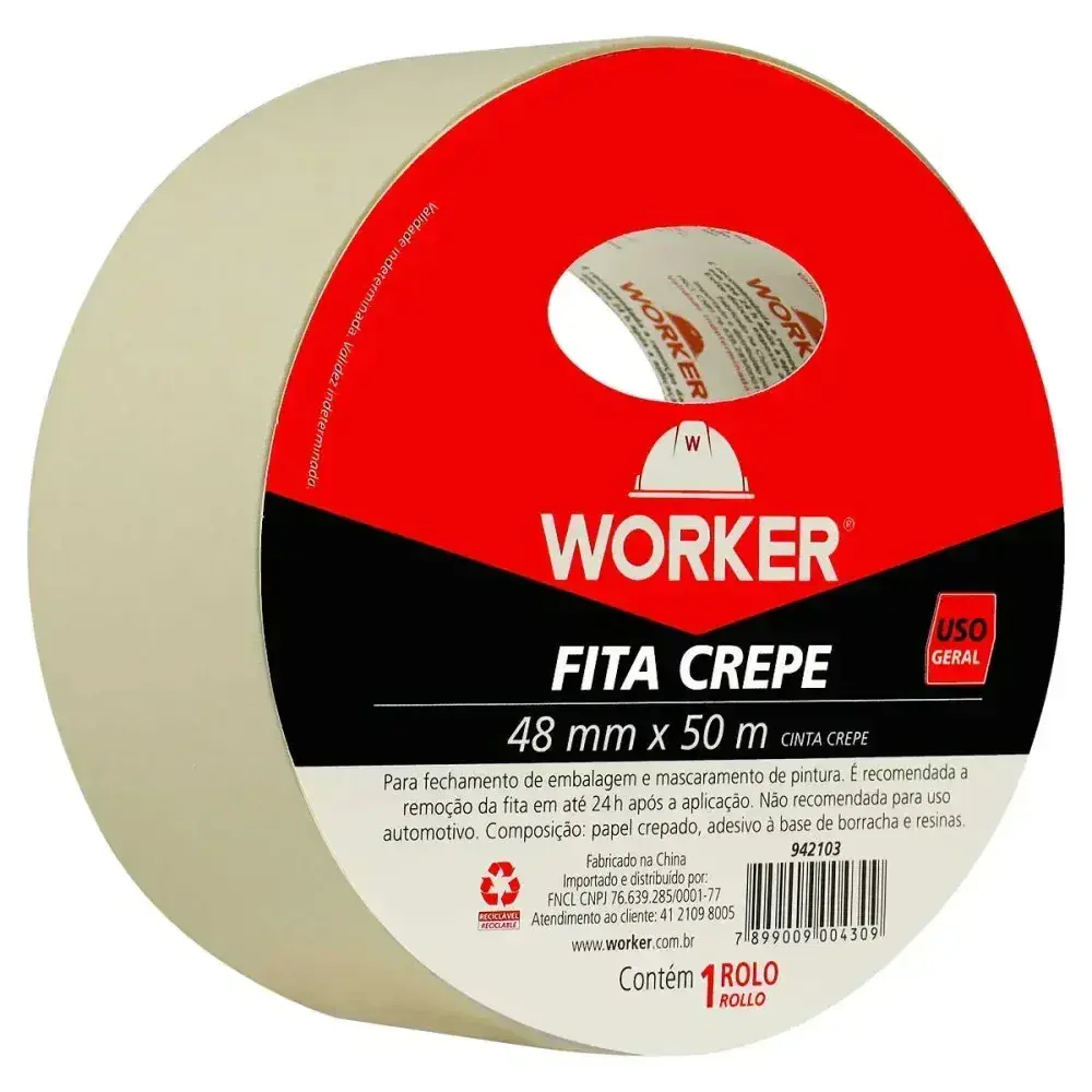 Fita crepe resistente 48MMX50M uso geral Worker — fotografia 8