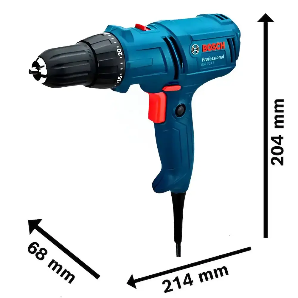 Parafusadeira furadeira 400W 3/8 POL GSR 7-14E com estojo x-line titânio 15 peças Bosch 220 V — fotografia 7