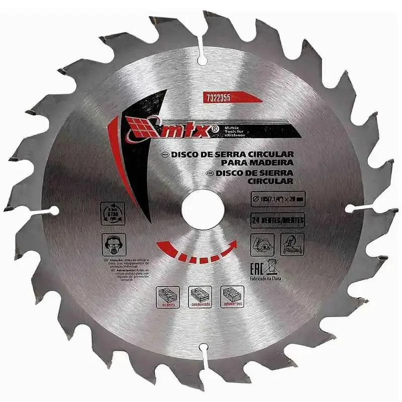 Serra Circular de Widea 7.1/4 Pol x 24 Dentes Furo 20MM 7322355 MTX — fotografia de referência