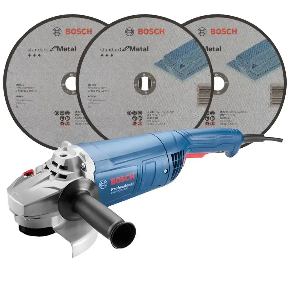 Esmerilhadeira angular 7 POL 2200W com 3 discos de corte 7 POL standard Bosch 110 V — fotografia de referência