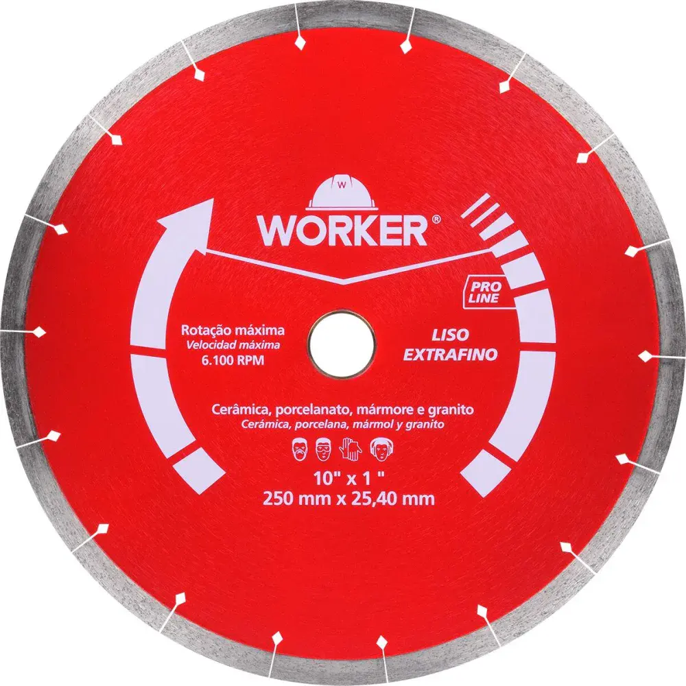 Disco diamantado 250 x 25,4MM Worker