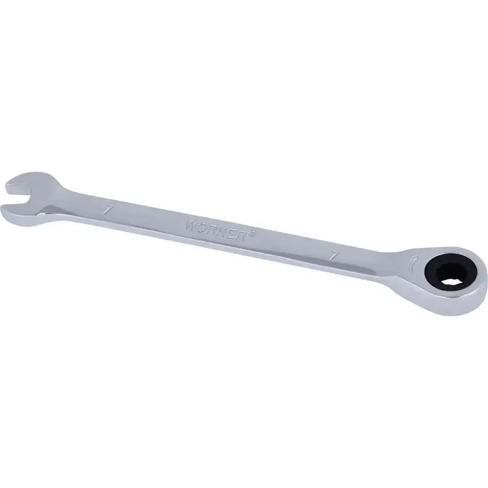 Chave combinada com catraca cromo vanádio 7MM Worker — fotografia 9