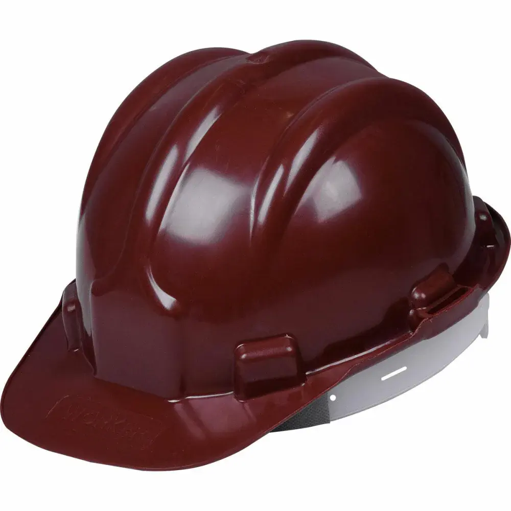 Capacete de segurança com carneira e aba frontal marrom Worker