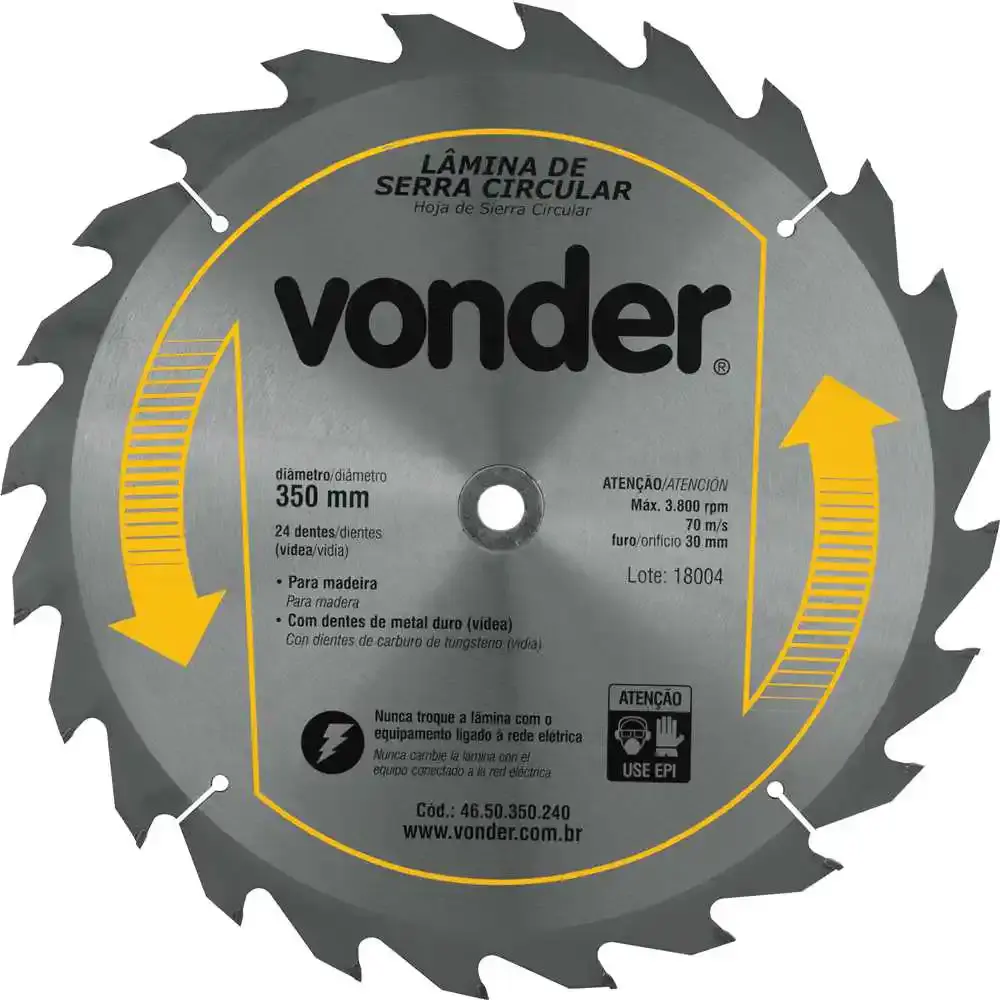 Serra Circular de Widea 14 POL 350 MM x 30 MM 24 Dentes VONDER — fotografia de referência