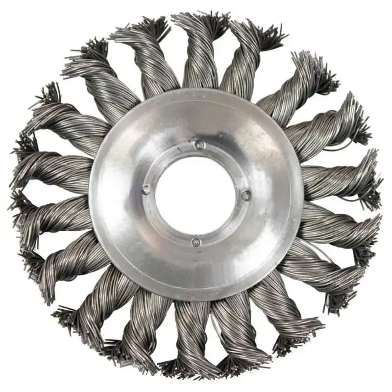 Escova de aço carbono circular torcida 6 POL 150 MM rosca M14 MTX — fotografia de referência