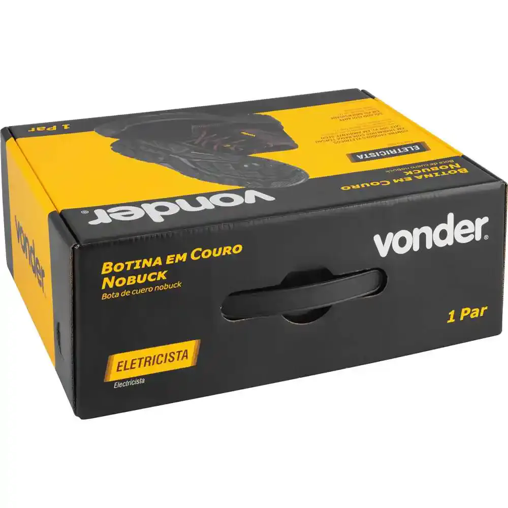 Botina em couro nobuck N°35 a 45 cano médio solado bidensidade Vonder — fotografia 4