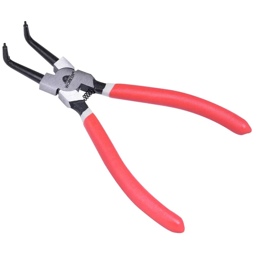 Alicate para anel bico curvo interno 6.1/2” 20958 Worker — fotografia de referência