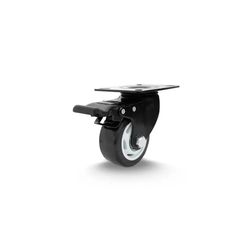 Rodízio giratório série 12 black 75MM com freio 70KG da Colson
