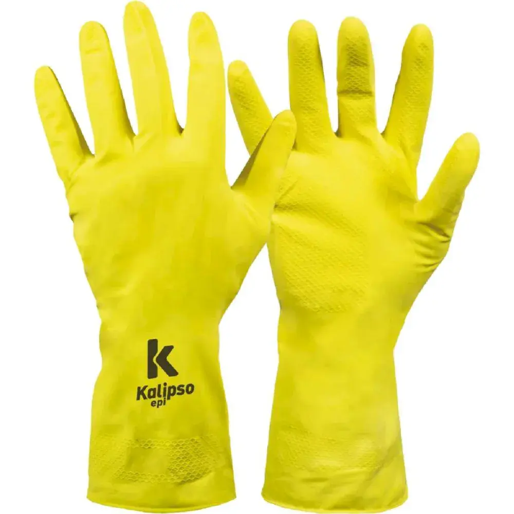 Luva látex light tamanho pequeno amarelo Kalipso — fotografia 3