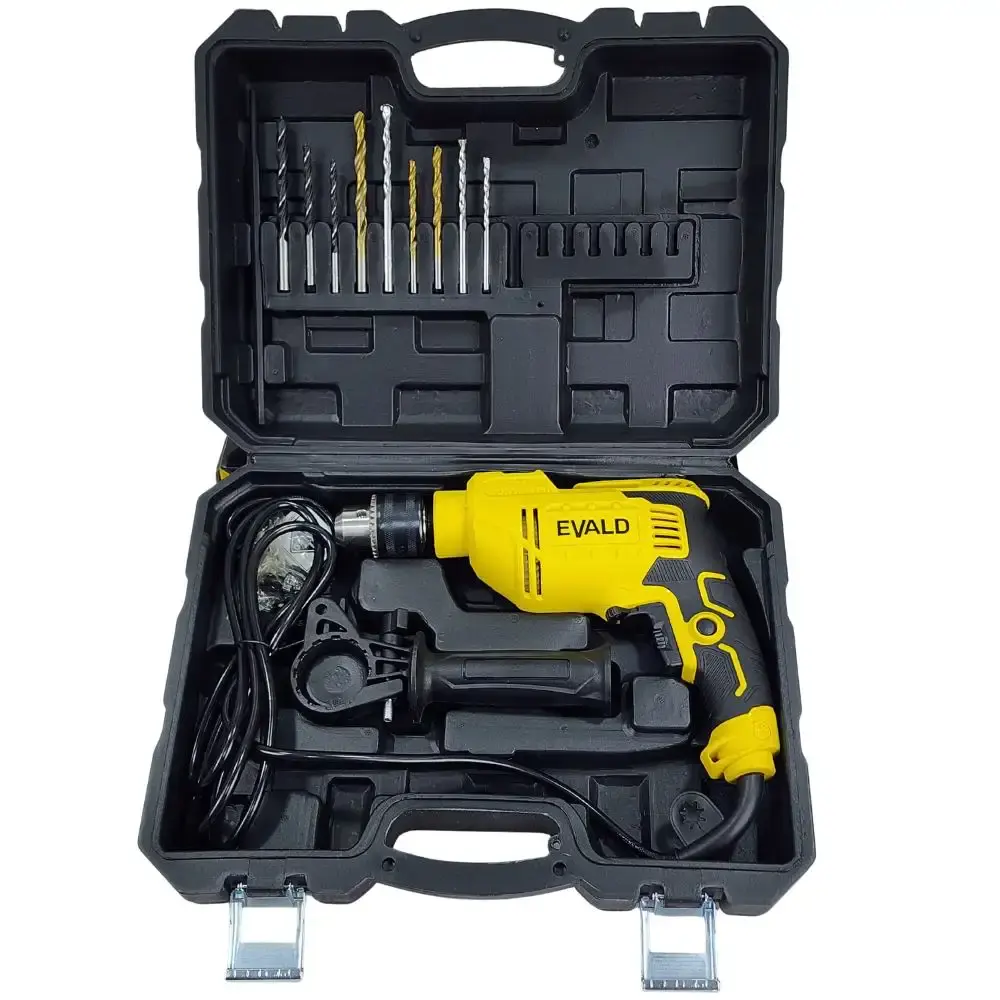 Furadeira de impacto 1/2 POL 13 MM 850W profissional com maleta e kit de brocas EFI-850M Evald 110 V — fotografia 2
