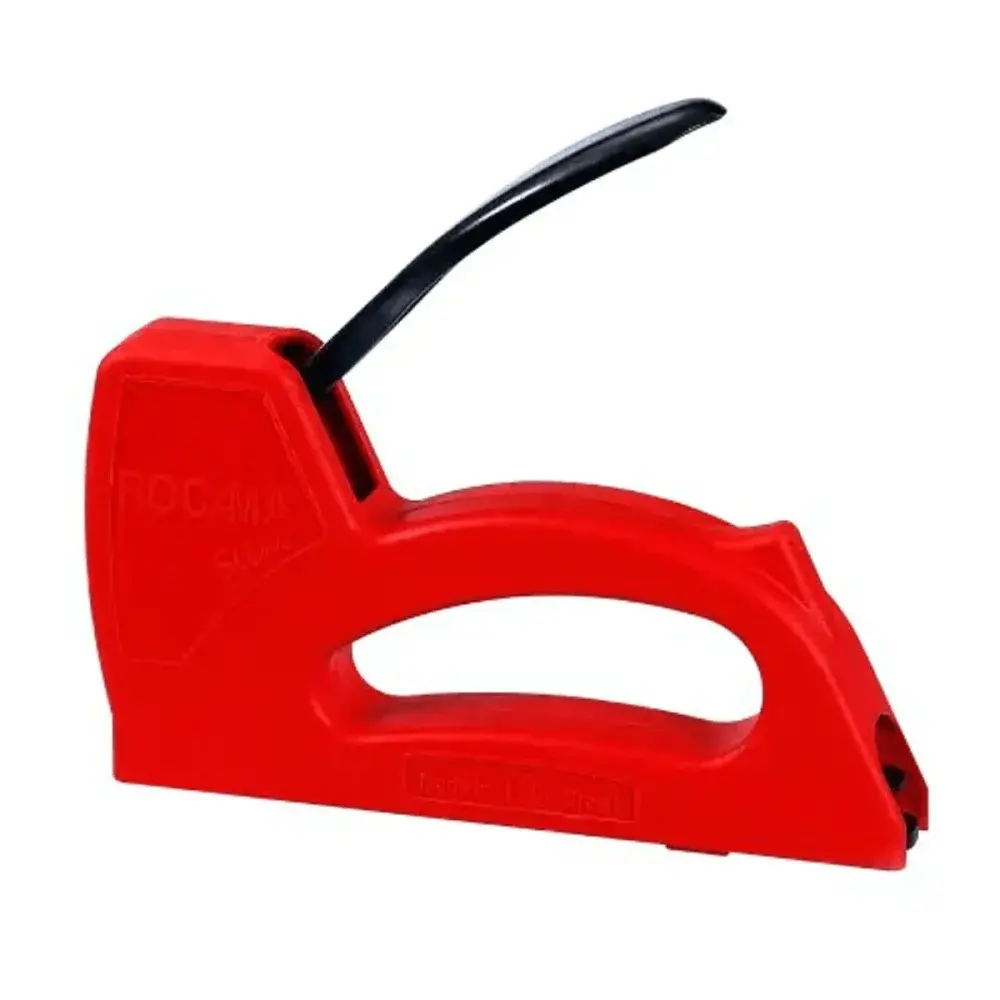 Grampeador na cor vermelha modelo compacto slim da Rocama