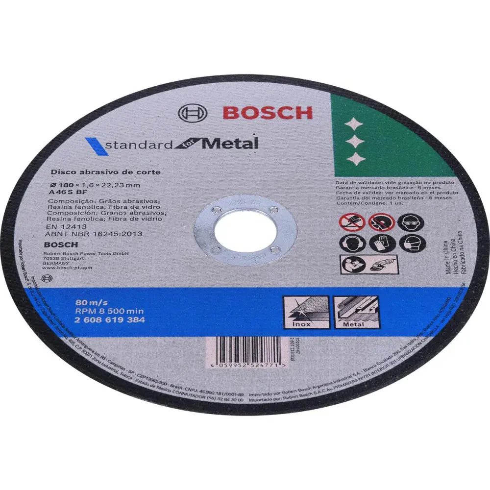 Disco abrasivo corte para metal inox grão 46 7 7/8 inox Bosch — fotografia 3