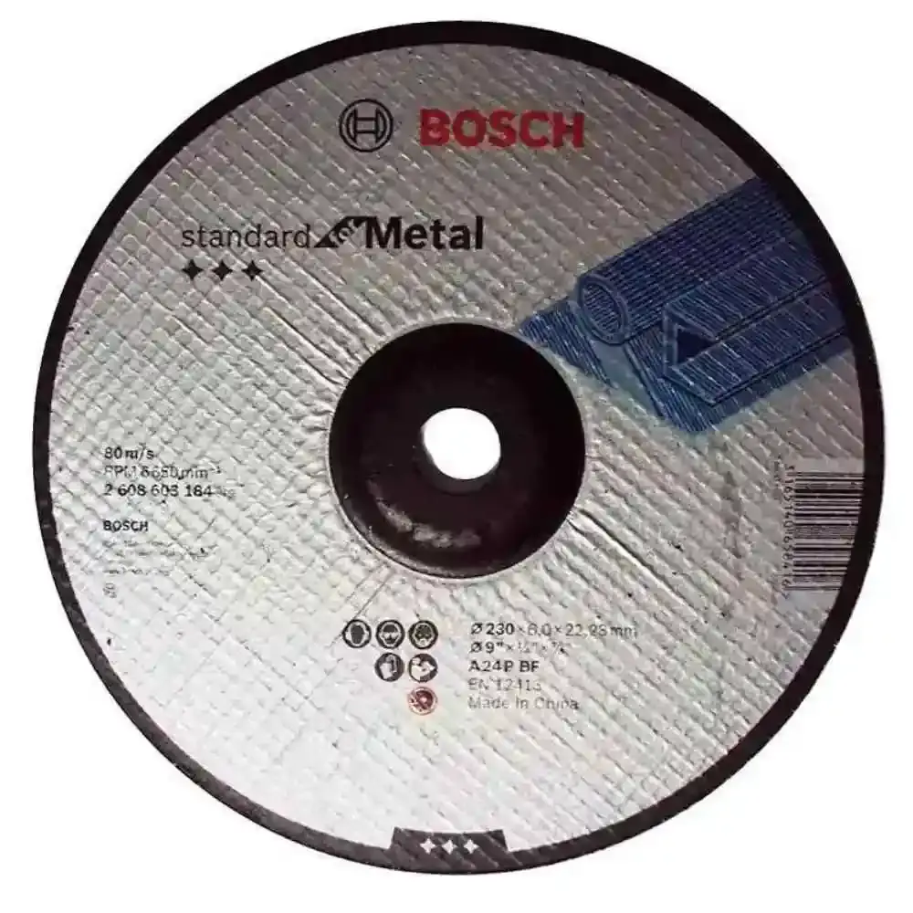 Disco de Desbaste Metal 9 POL x 1/4 POL Furo 7/8 POL Standard BOSCH — fotografia de referência