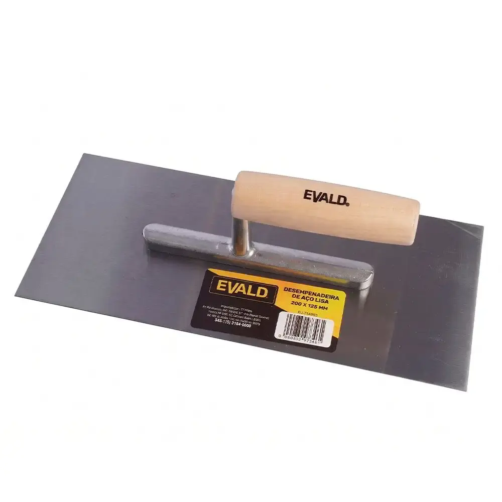 Desempenadeira de Aço Lisa 280 x 125 MM Acabamento EVALD — fotografia de referência