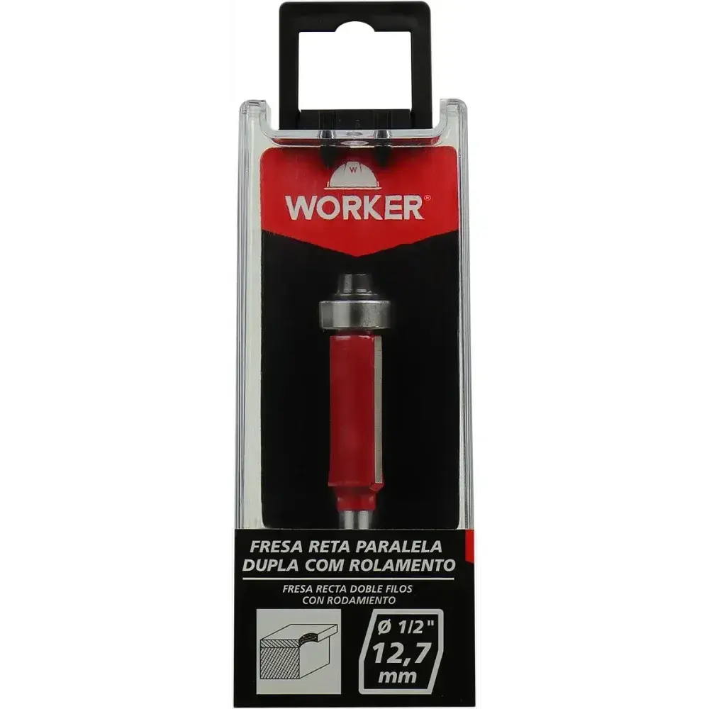 Fresa reta paralela dupla com rolamento para tupia 12,7MM Worker — fotografia 6