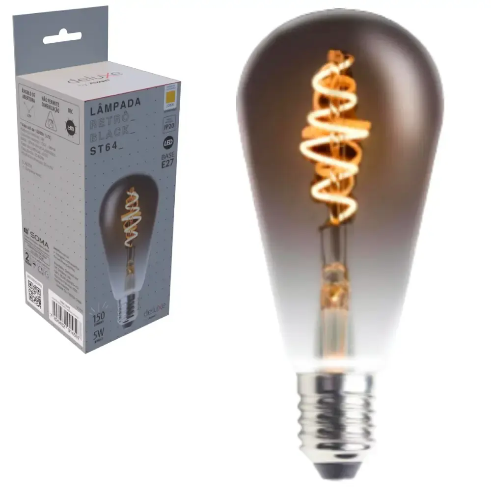 Lâmpada led retro black 5W 2200K ST64 Avant — fotografia de referência
